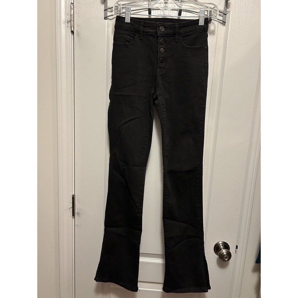 Sanctuary Demi Bootcut Jeans Womens Size 24 Black Stretch Ankle Slit Denim